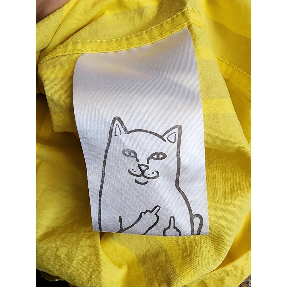 RipNDip Casual Button Front Shirt Size XL Yellow Stripe Unisex - Picture 8 of 10